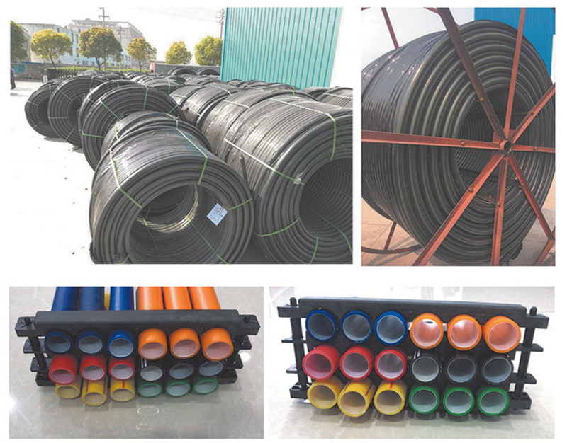 高密度聚乙烯(HDPE )硅芯管制作，系采用特種HDPE原料加硅料共擠復(fù)合而成，具備以下基本特性: 1.管道的強(qiáng)度，包括抗壓，抗張和抗沖擊能力，充分考慮到光(電)纜保護(hù)所需的安全系數(shù)，不再需要大管作外層保護(hù)。 2、硅管曲率半徑小，為其外徑的十倍。敷管時(shí)遇到彎曲處和上下管落差處可隨路而轉(zhuǎn)或隨坡而走，無須作任何特別處理，更不必設(shè)入井過渡。 3、其內(nèi)壁的硅芯層是固體的，永久的潤滑濟(jì)。 4、其內(nèi)壁的硅芯層被同步擠壓進(jìn)壁內(nèi)，均勻地分布于整個(gè)內(nèi)壁，硅芯層與高度密聚乙烯具有相同的物理和機(jī)械特性:不會剝落，脫離。 5、其內(nèi)壁硅芯層的摩擦特性保持不變，纜線在管道內(nèi)反復(fù)抽取。 6、其內(nèi)璧的硅芯層不與水溶，污物進(jìn)管后可用水沖洗管道，可免遭嚙齒動(dòng)物破壞。7、抗老化，使用壽命長，埋入地下可達(dá)50年以上。 8、耐候性能好。 9、施工快捷，可大降低工程造價(jià)。